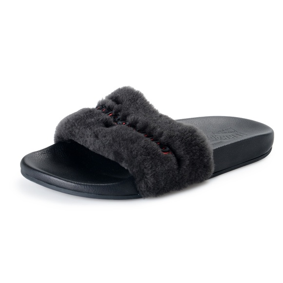 Salvatore Ferragamo Lamb Fur Leather Flip Flop main image 3